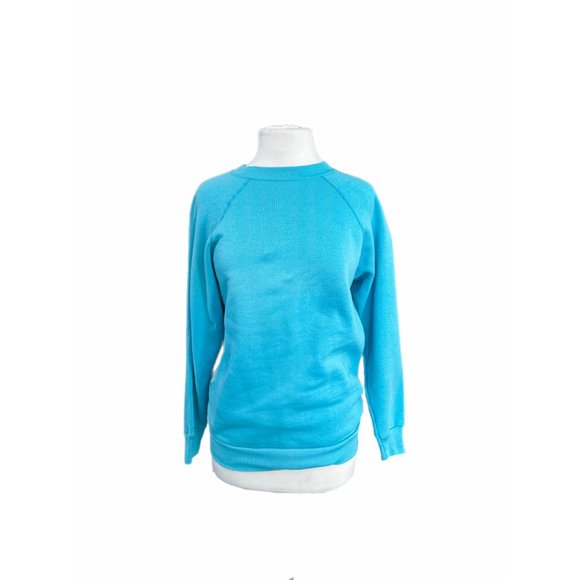 Vintage Bright Blue Unisex Crewneck Sweatshirt | No Size Label - Picture 5 of 6